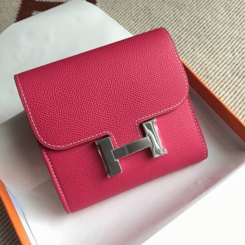 Hermès Epsom Calfskin Wallet with “H” Closure Pink 12.4cm view 3