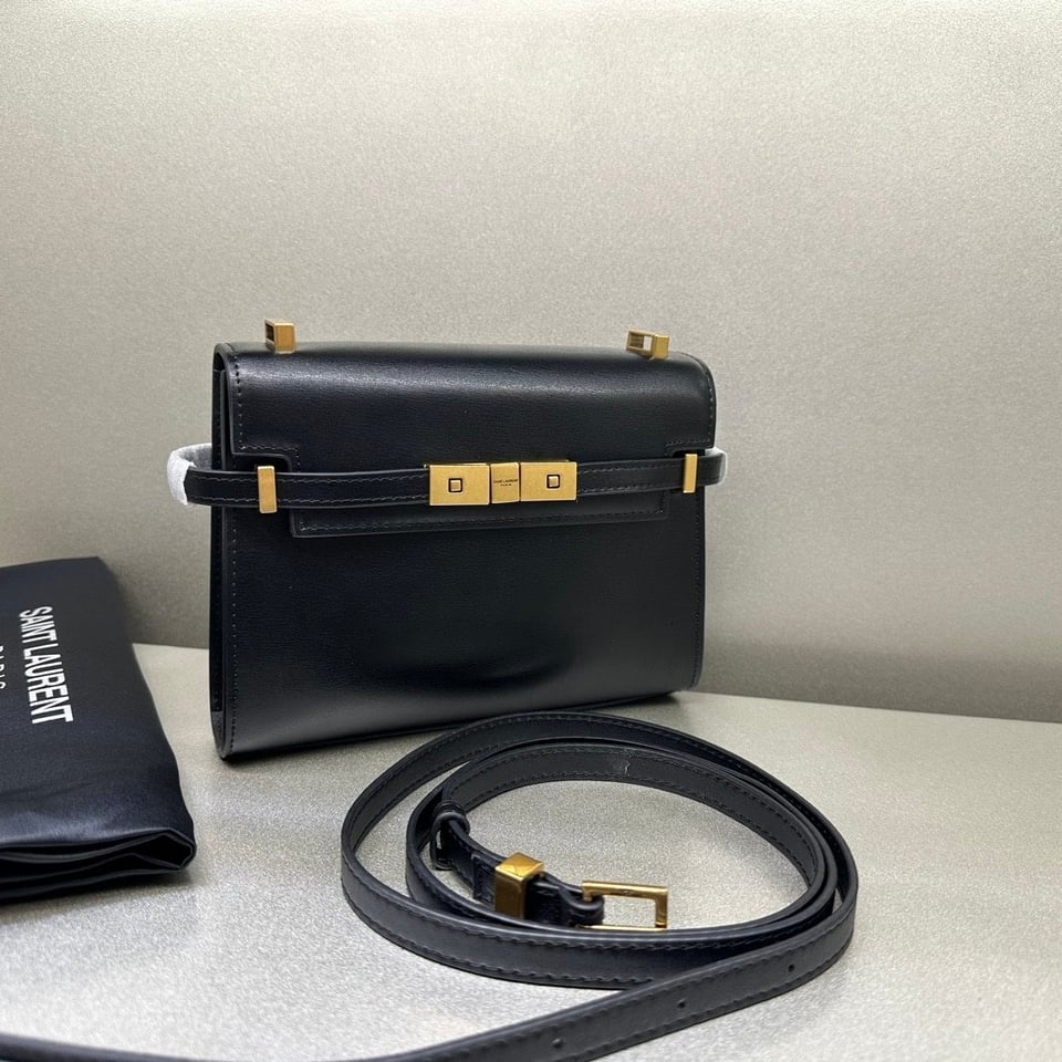 Saint Laurent Manhattan Small Shoulder Bag In Box Saint Laurent Leather Black 19Cm view 10