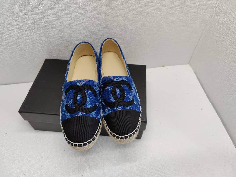 Chanel Espadrilles Cotton Tweed And Grosgrain Blue G29762 Y56424 K5509 view 5