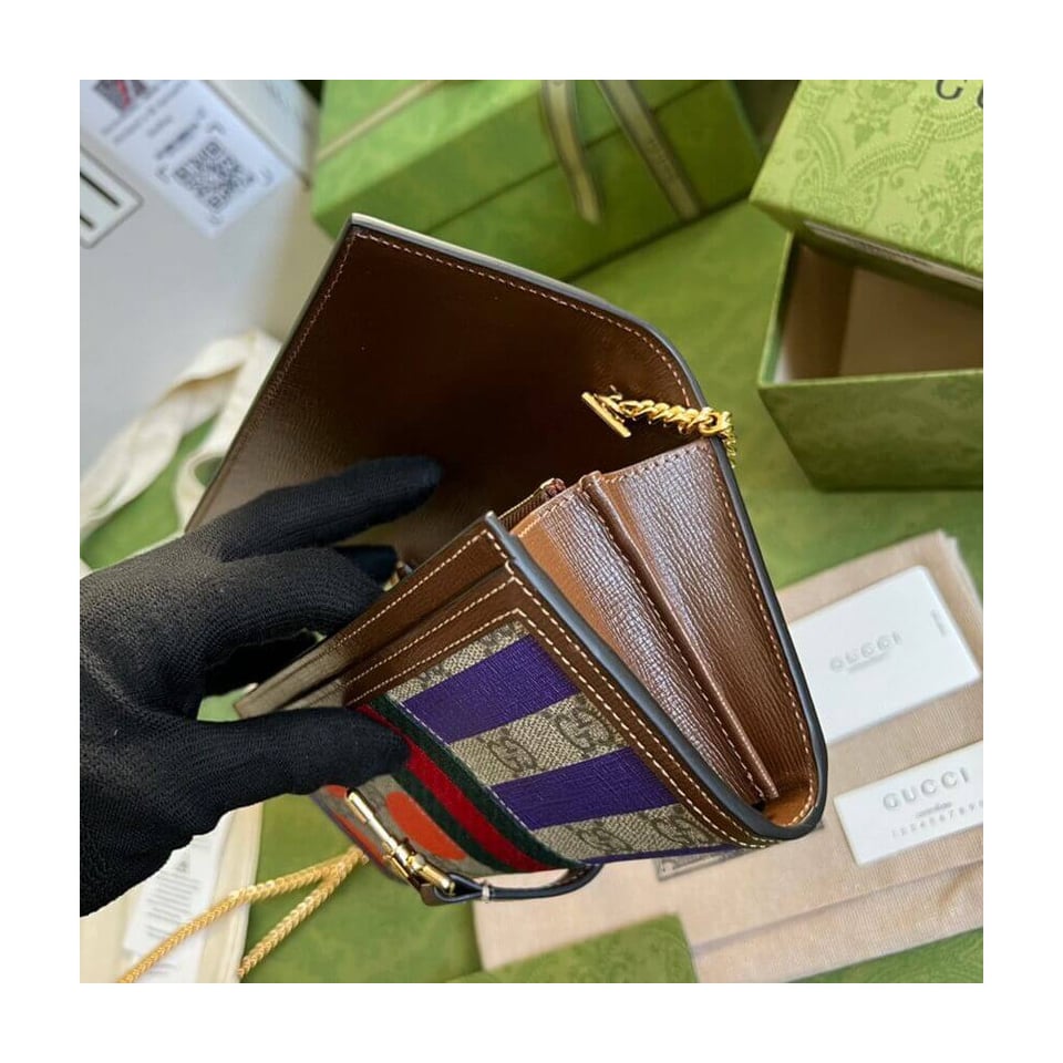 Gucci Jackie 1961 Chain Wallet With Geometric Print 19cm view 11