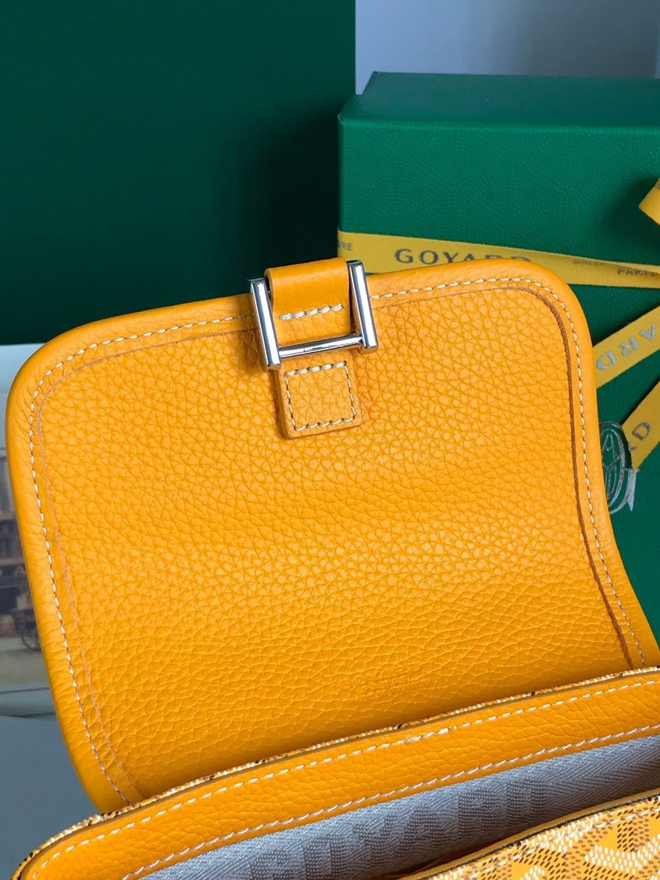 Goyard Grand Bleu 16cm Yellow Goyardine Canvas And Lambskin view 8