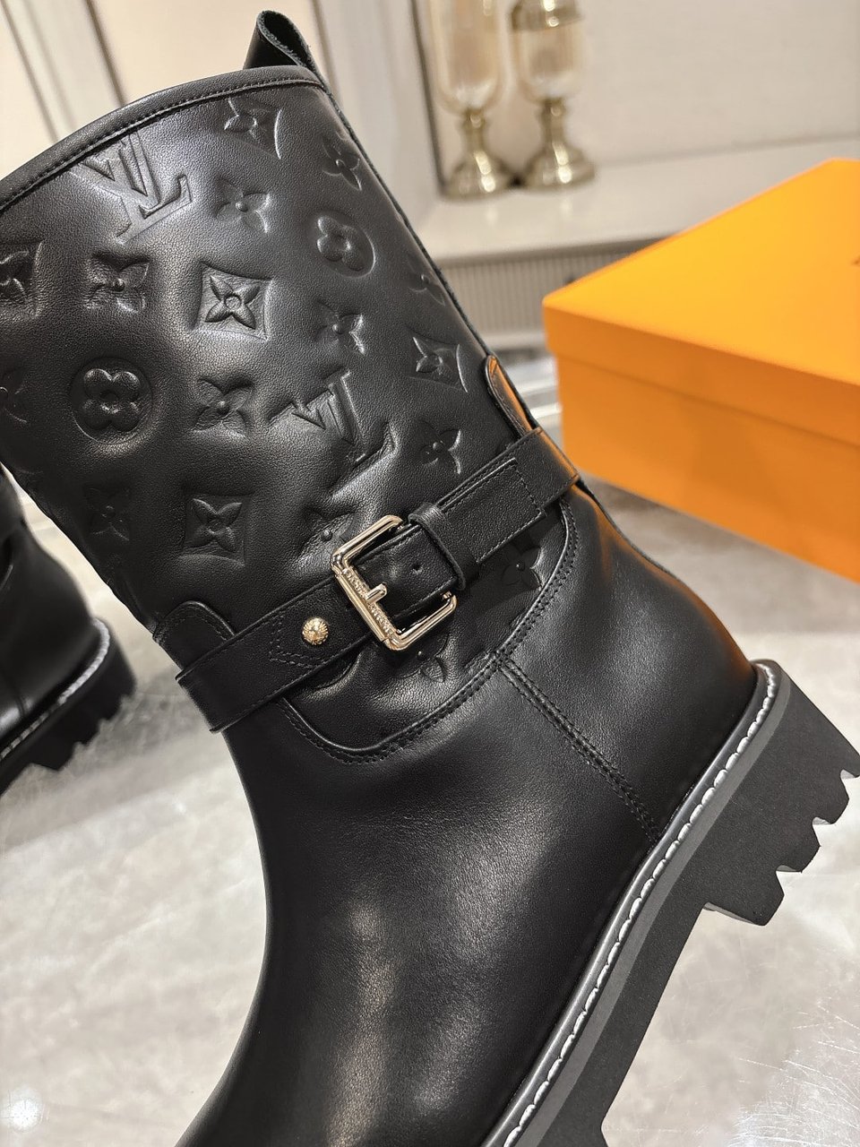 Louis Vuitton Territory Flat Ankle Boot Black 1Adcq1 view 6