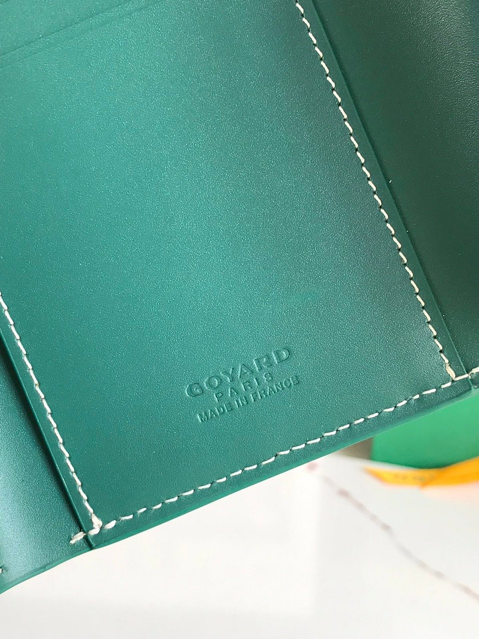 Goyard Saint-Gabriel Wallet 12 Cm Green Calfskin And Goyardine Canvas view 10