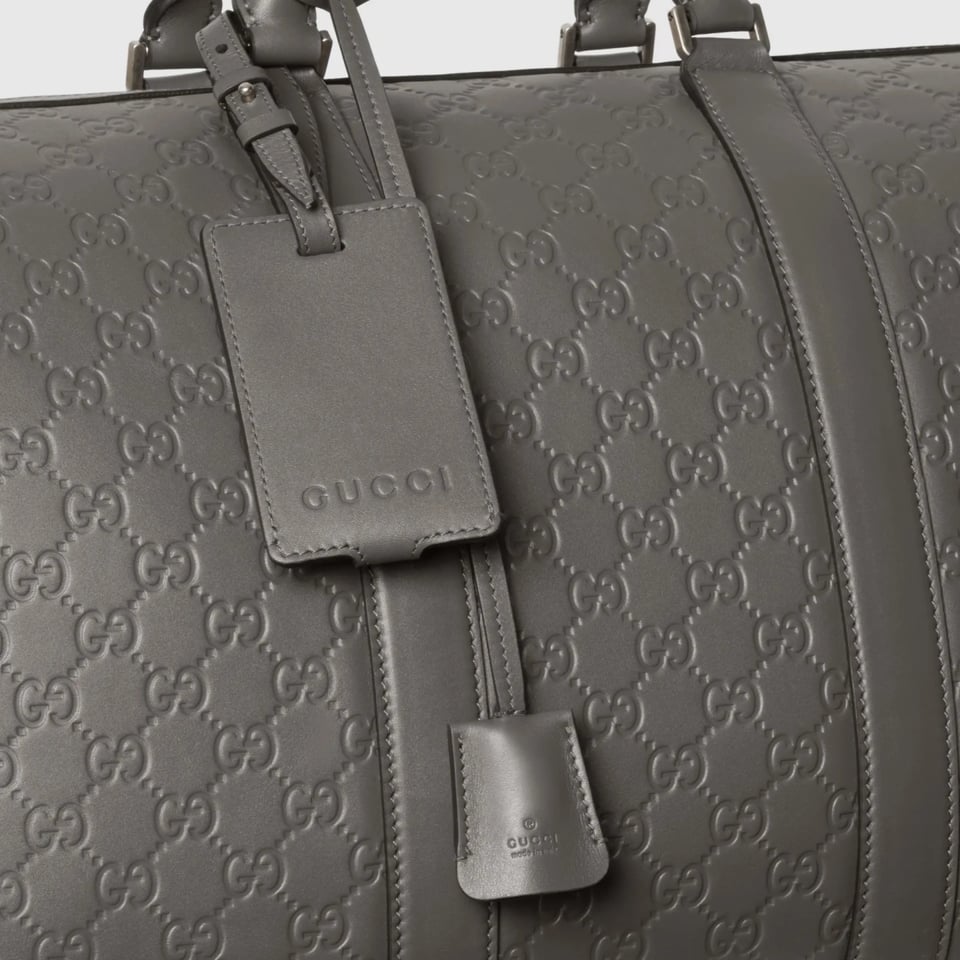 Gucci GG Emblem Medium Duffle Bag Grey 45cm/29in view 5
