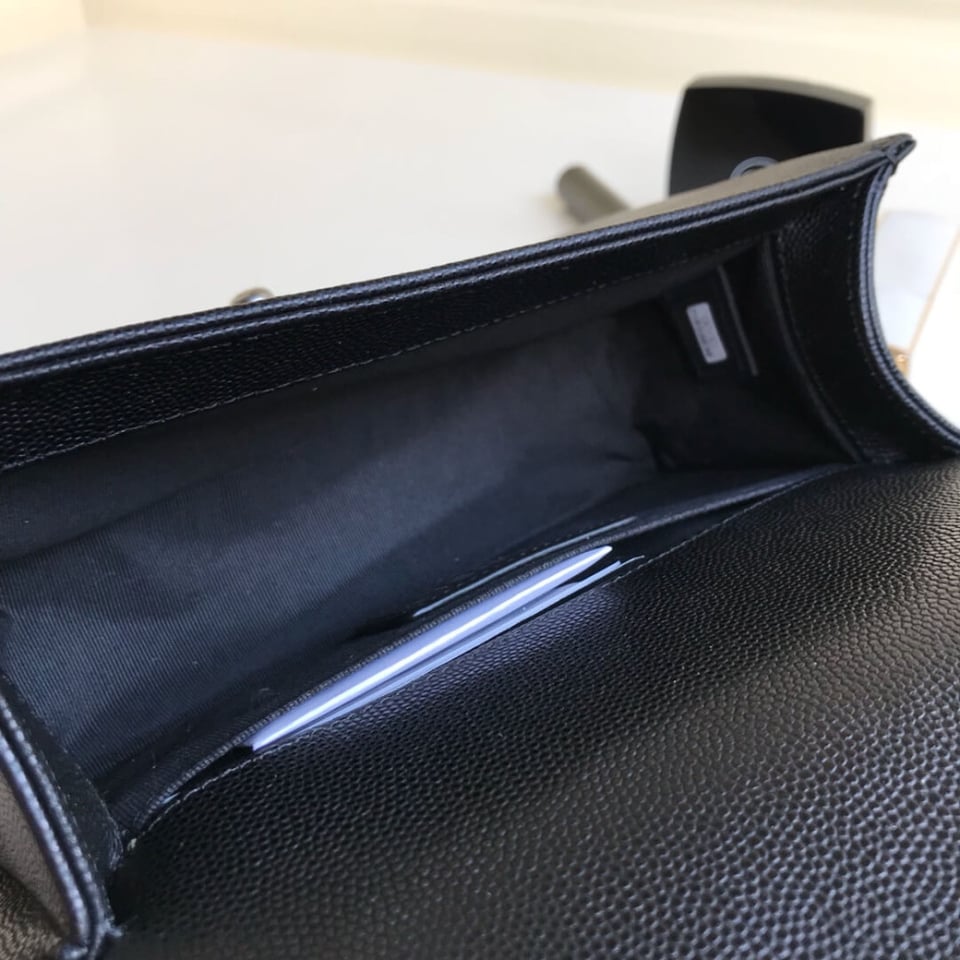 Chanel Le Boy Bag 20cm Black Caviar Leather view 16