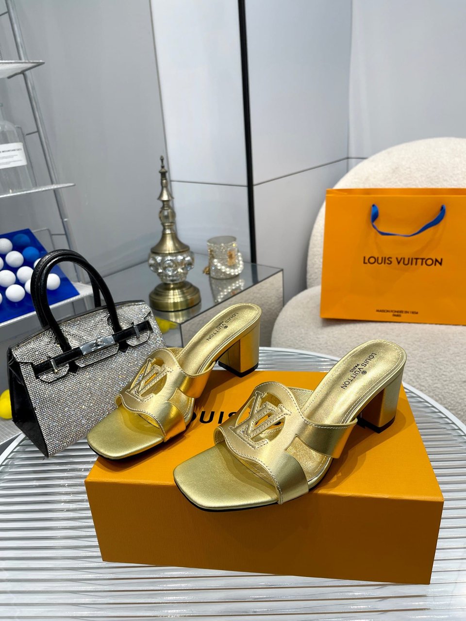 Louis Vuitton Lv Isola Mule Gold view 5