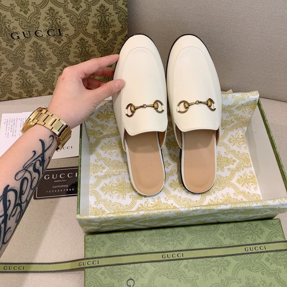 Gucci Princetown Leather Slipper White view 10