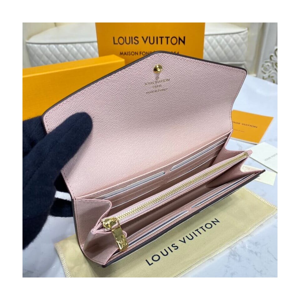 Louis Vuitton Damier Ebene Sarah Wallet Pink view 9