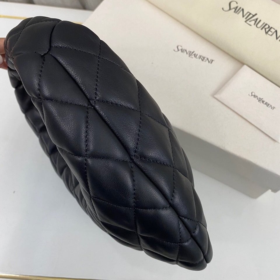 Saint Laurent Icarino Icare Mini Black Lambskin Hobo Bag 22cm/8.7 in view 7