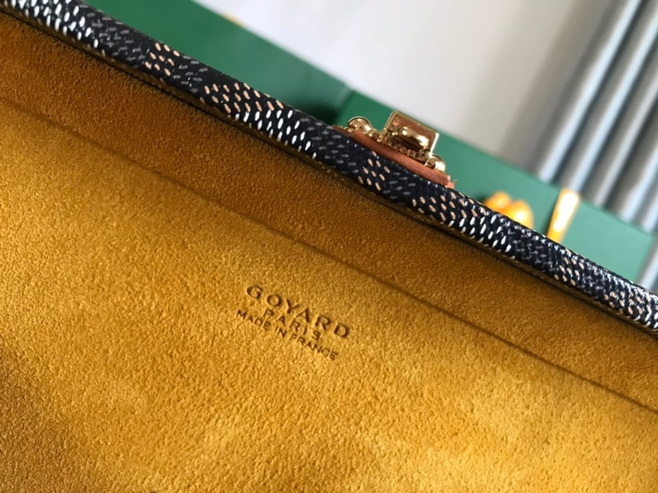 Goyard Grand Hôtel Trunk Bag 24.5cm Cm Black Goyardine Canvas And Tan Calfskin view 4