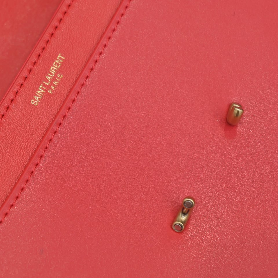 Saint Laurent Le Maillon Satchel In Smooth Leather Red view 11