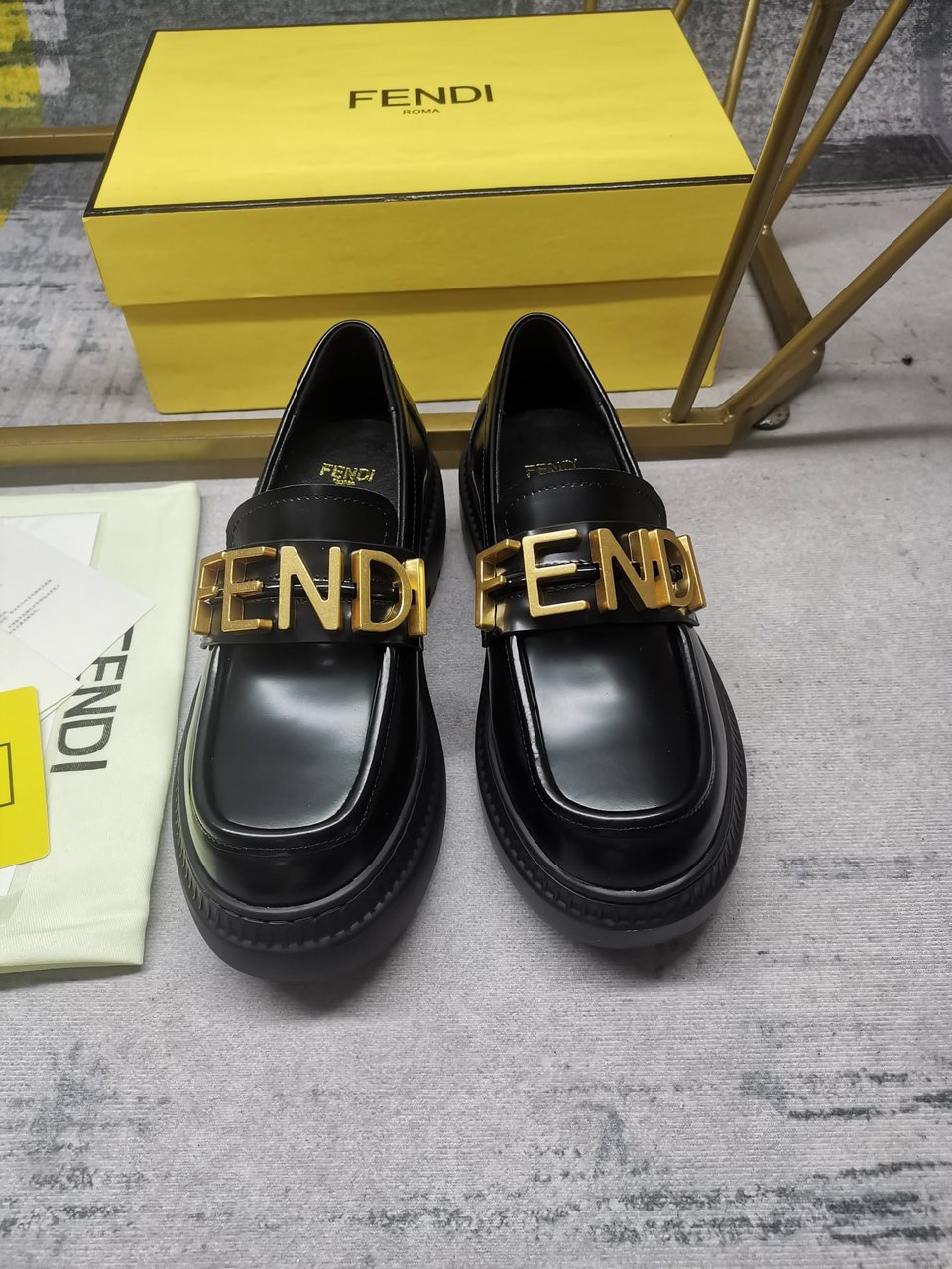 Fendigraphy Smooth Leather Loafers Black view 5
