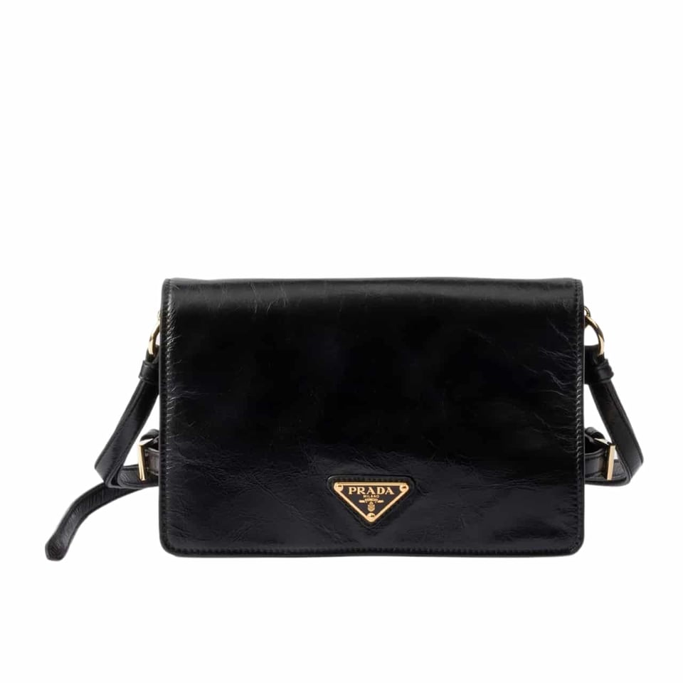 Prada Leather Shoulder Bag Black 23Cm