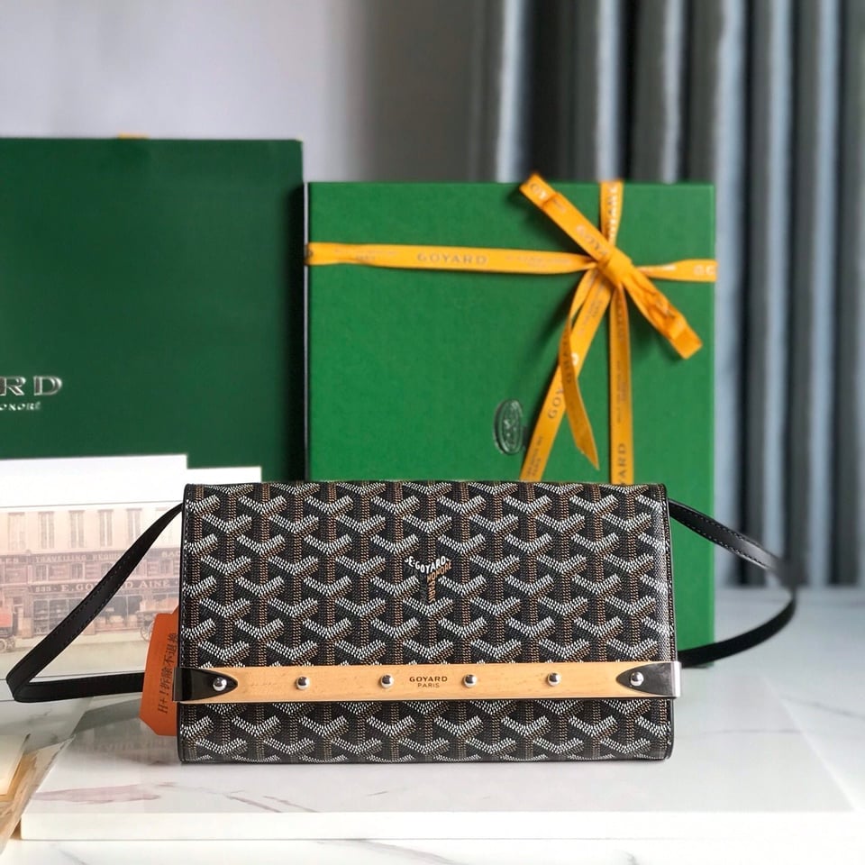 Goyard Monte-Carlo Pm Clutch 25 Cm Black Goyardine Canvas view 2