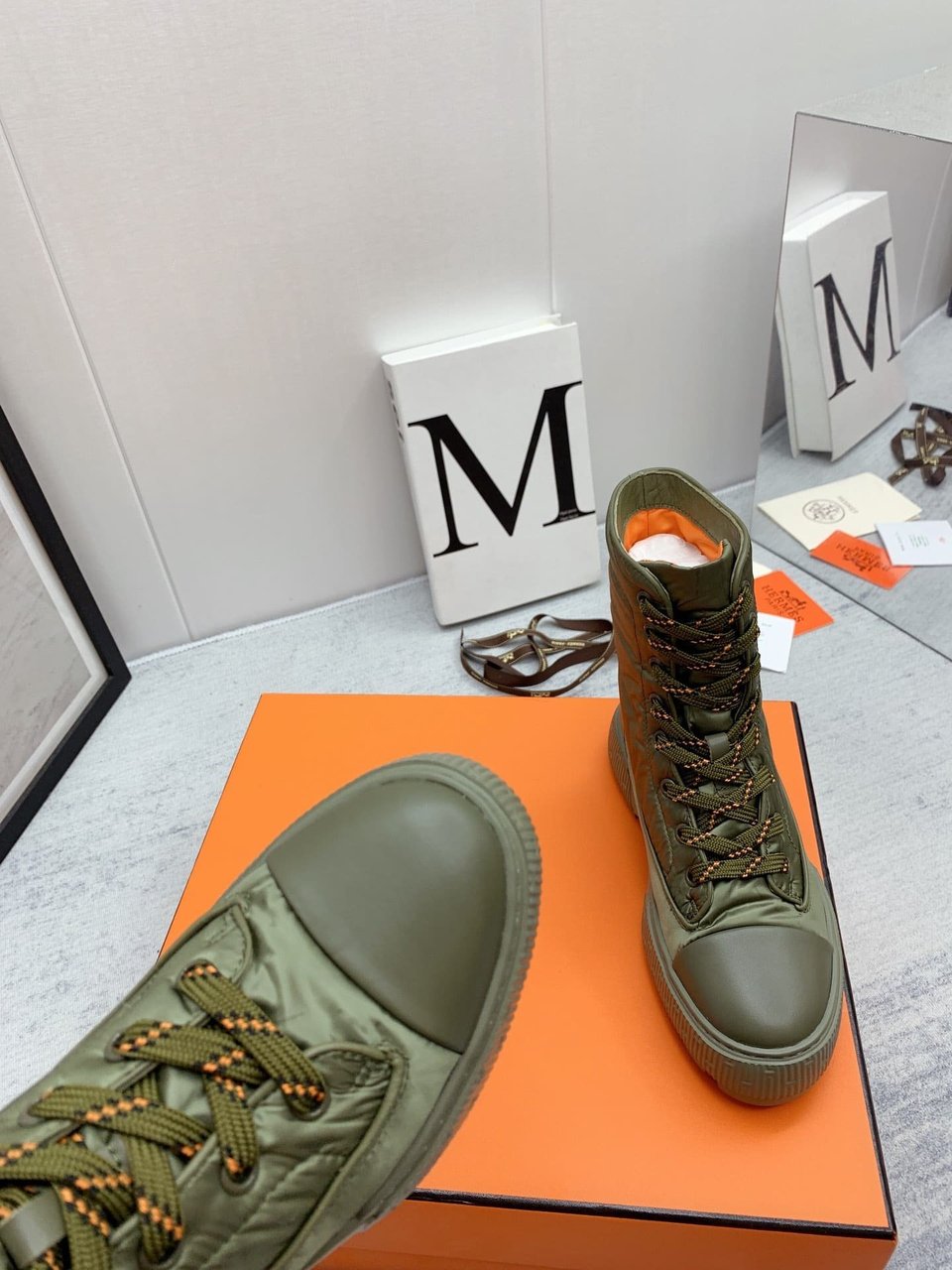 Hermes Fresh Ankle Boots Green view 6