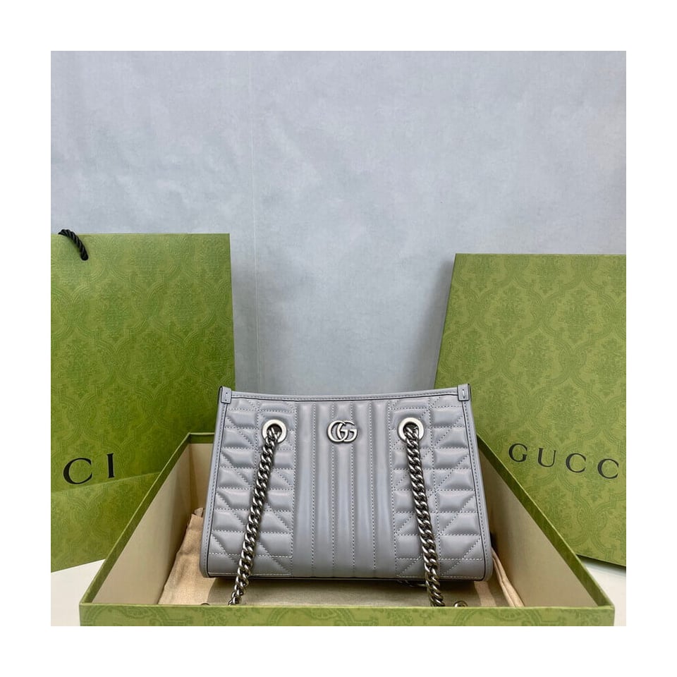Gucci GG Marmont Small Tote Bag Grey view 6