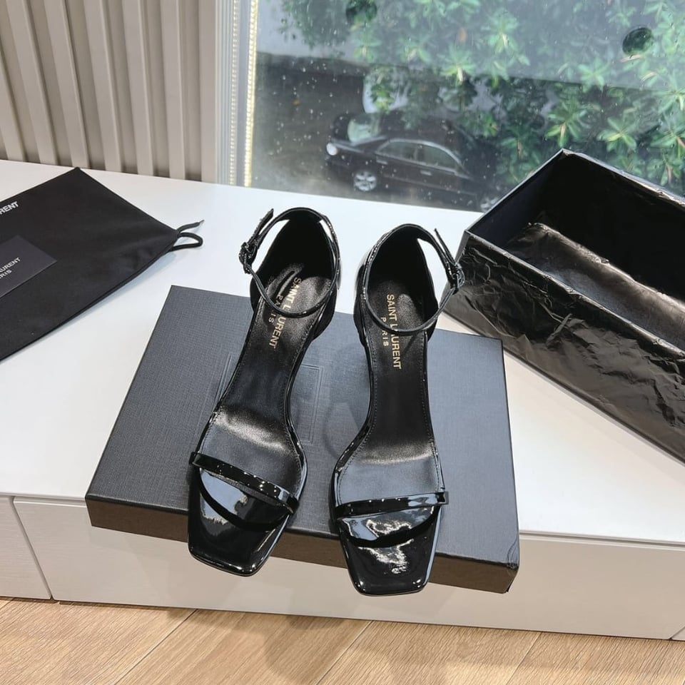 Saint Laurent Opyum Sandals In Black 5576620Npkk1000 view 7
