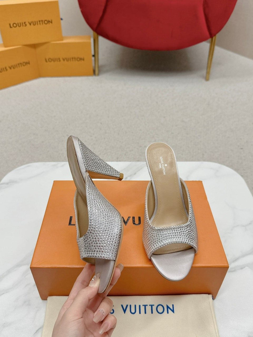 Louis Vuitton Super Mule Silver 1Acj47 view 9