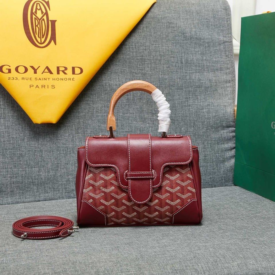 Goyard Saigon Souple Mini Bag Burgundy Canvas 20cm view 3