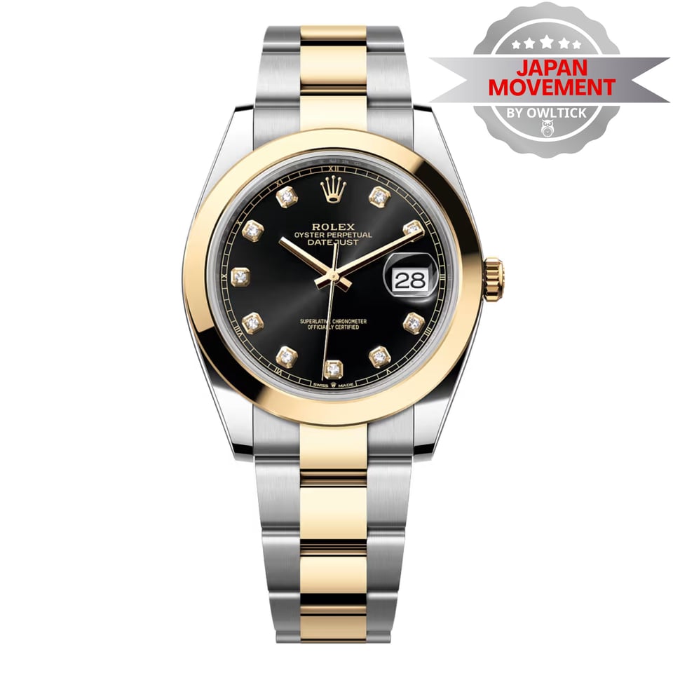 [Superclone] Rolex Datejust 41mm Bright Black Dial Smooth Oyster 126303