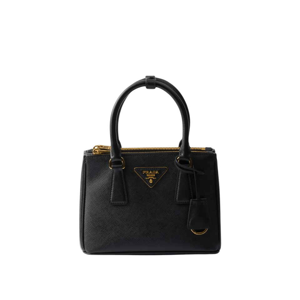 Prada Large Galleria Saffiano Leather Bag In Black view 2