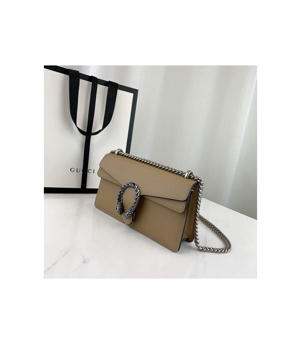 Gucci Dionysus Small Shoulder Bag in Apricot Leather view 3