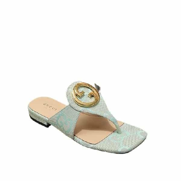 Gucci Women’S Gucci Blondie Thong Canvas Sandal Mint view 2