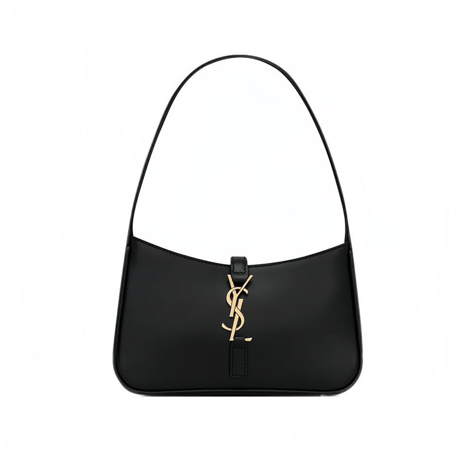 Saint Laurent Le 5 A 7 Mini Hobo Bag In Smooth Black Leather view 2
