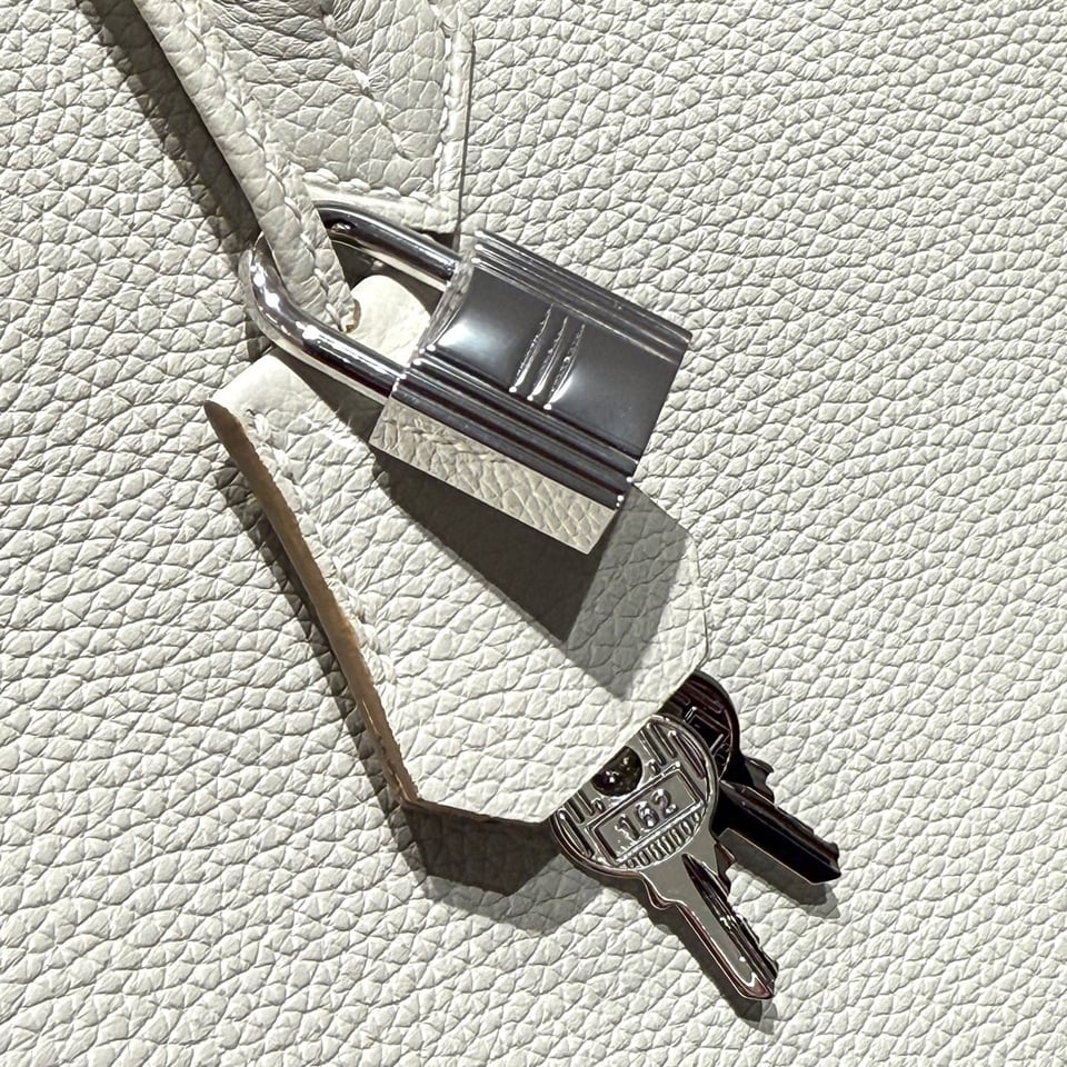 Hermes Birkin 25Cm White Togo Leather Silver Hardware 237490 view 3