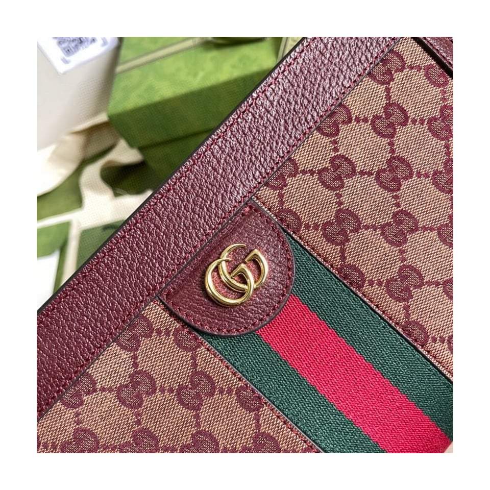 Gucci Ophidia GG Small Shoulder Bag 503877 in Burgundy view 6