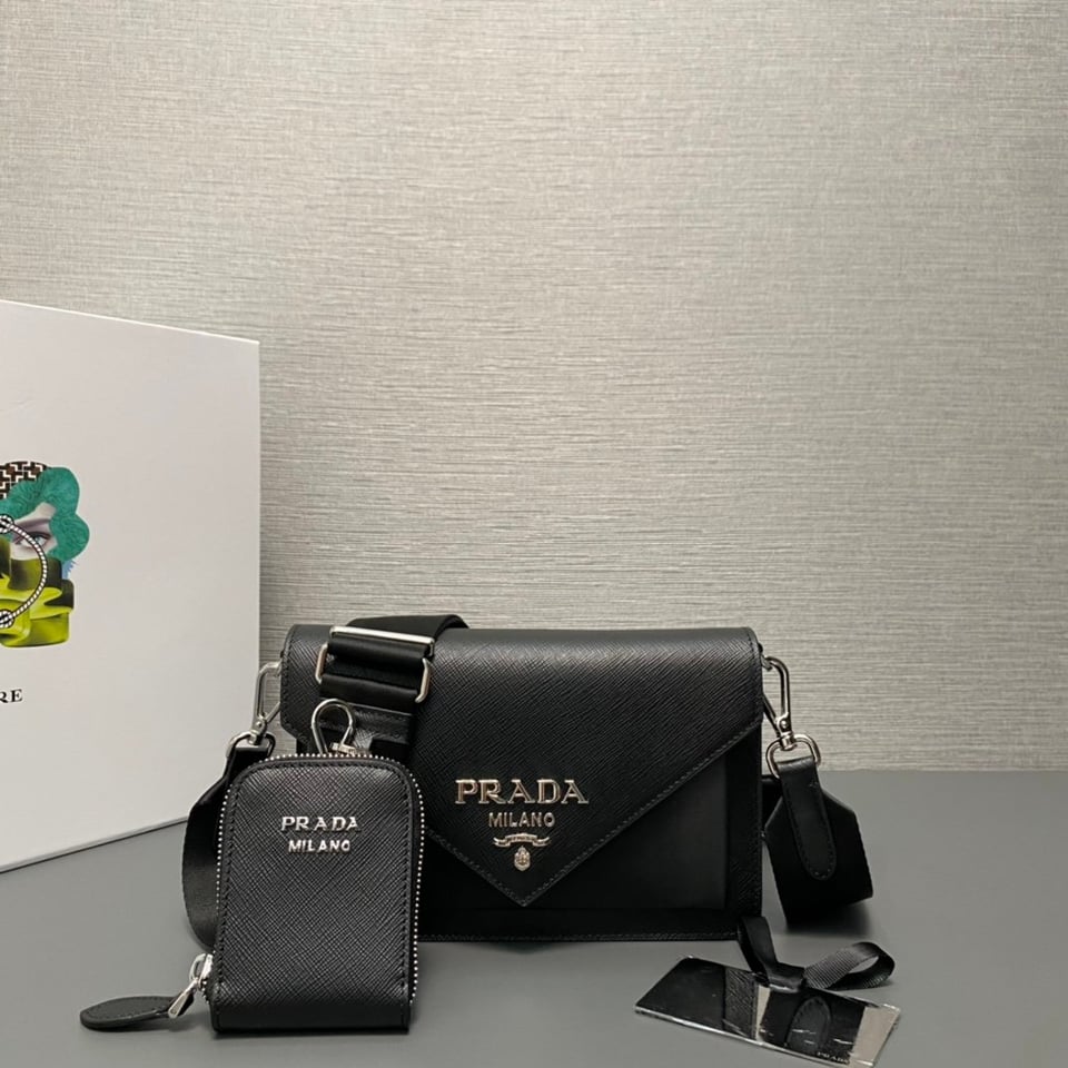 Prada Saffiano Leather Mini Envelope Bag 20cm/ 7.9in view 3