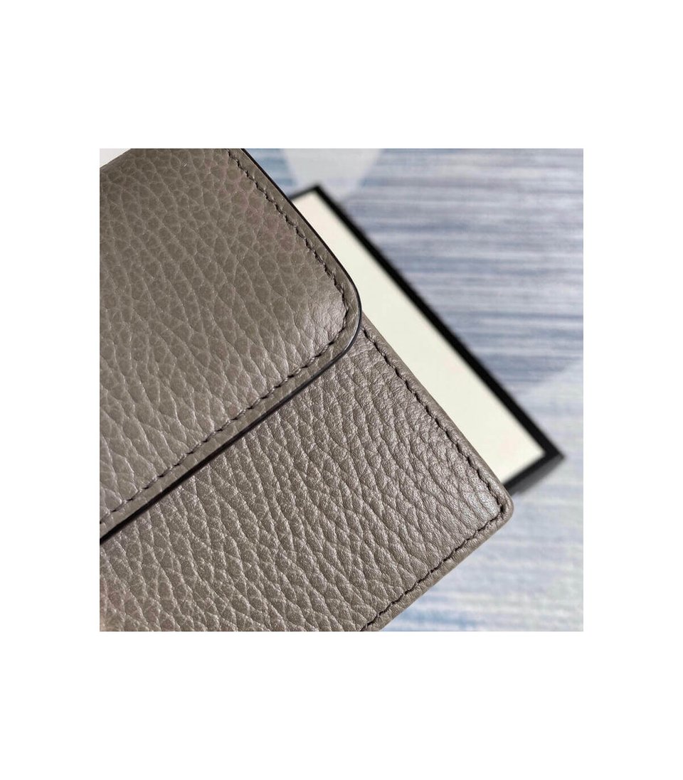 Gucci GG Interlocking Wallet On Chain Grey view 7
