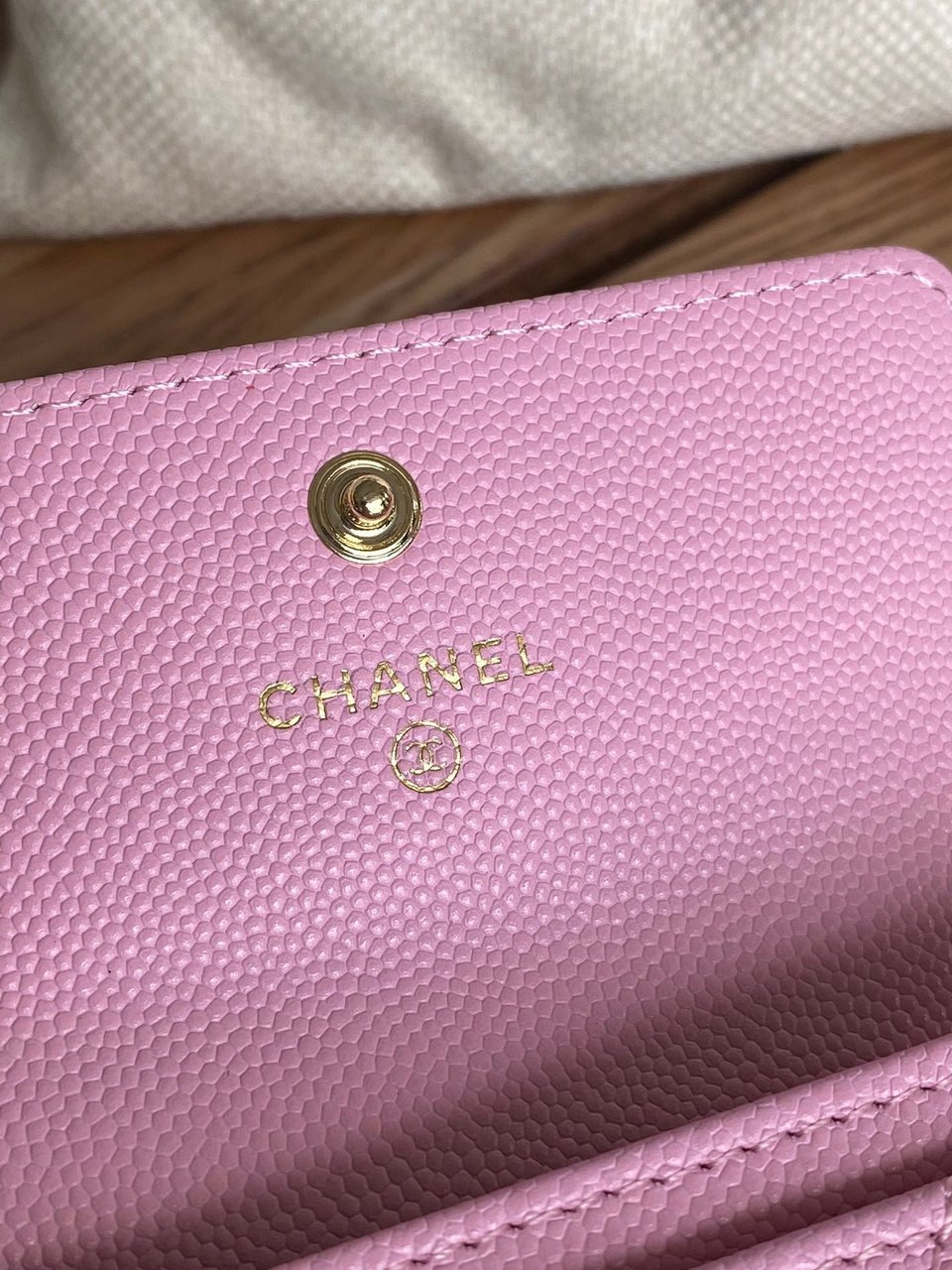 Chanel Small Wallet 11Cm Pink Caviar Light Gold Hardware view 6