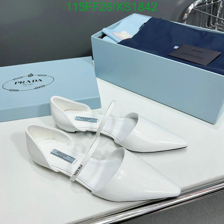 Prada Leather Ballet Flats White view 11