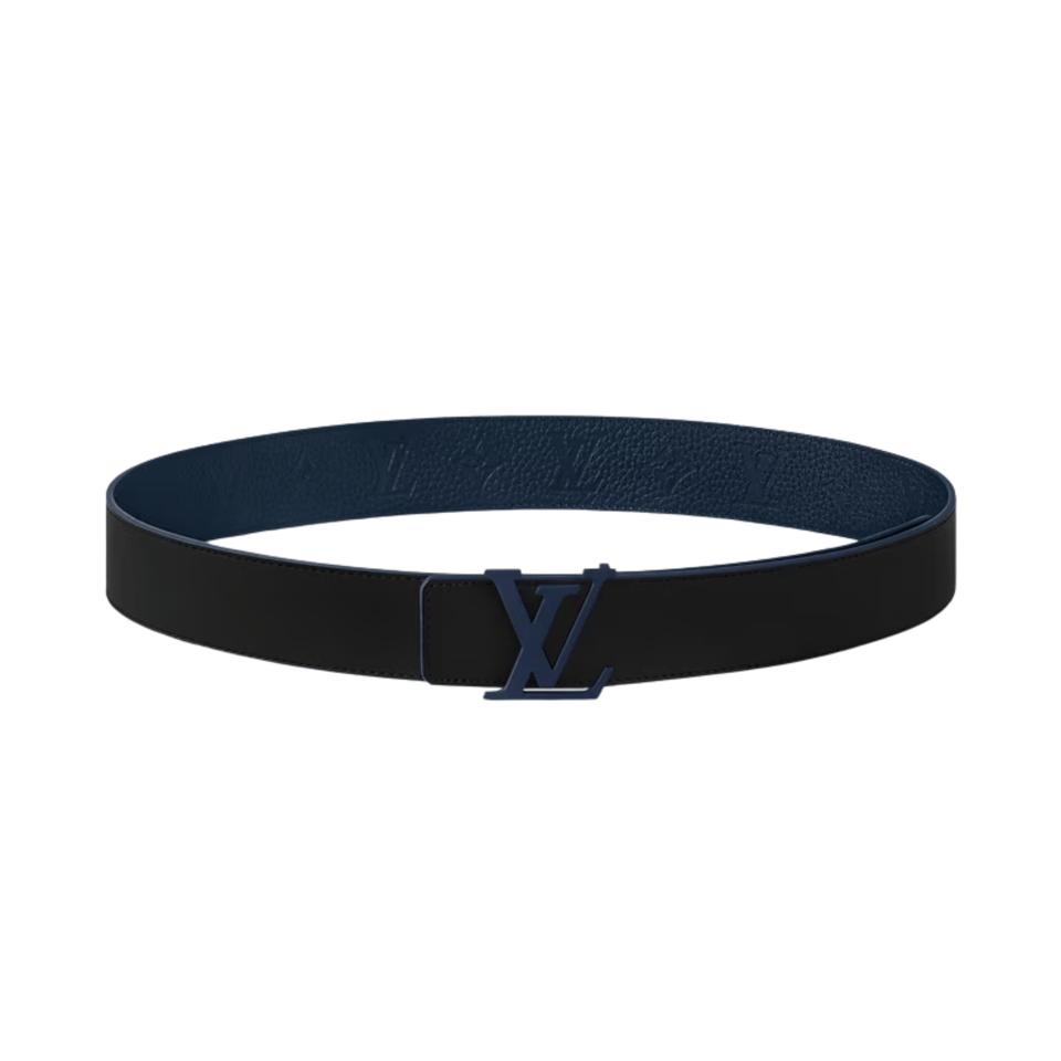 Louis Vuitton LV Taurillon Two Sides 40mm Reversible Men Belt Navy Blue M8663T view 5