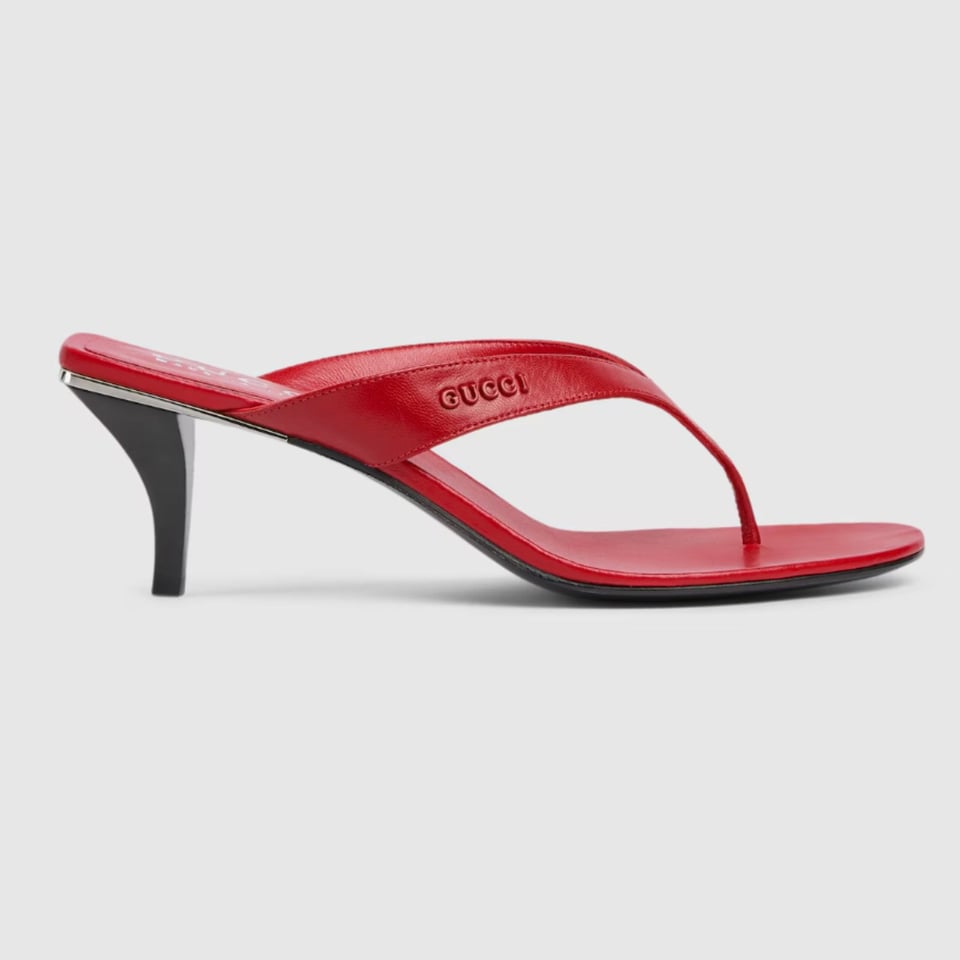 Gucci Vittoria Thong Red Leather 865403 For Women view 2