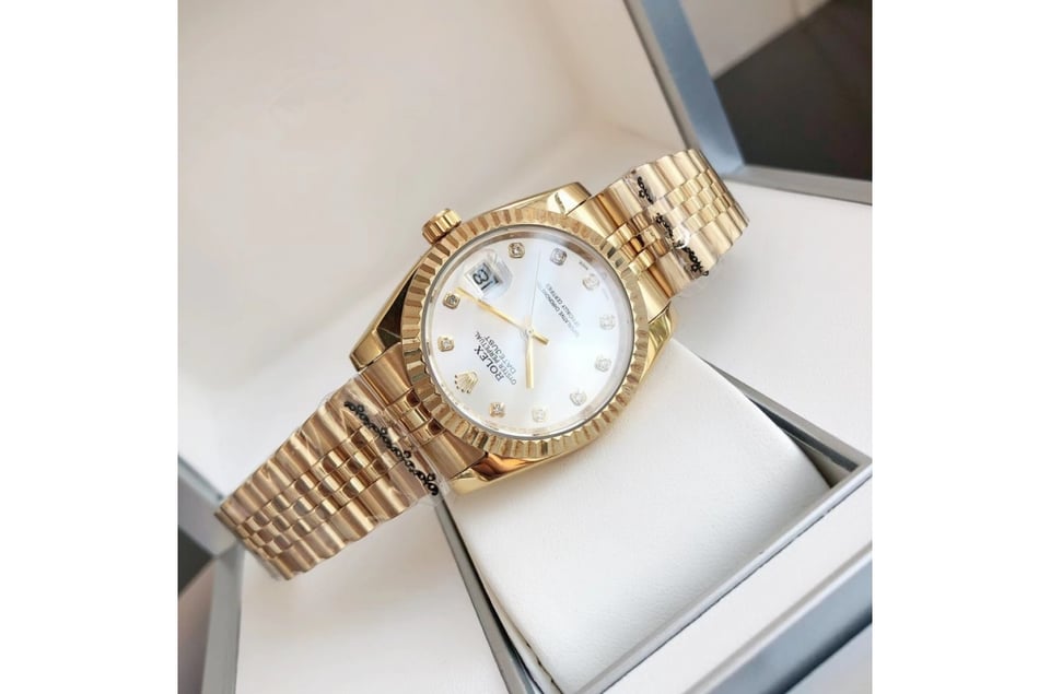 Rolex Datejust 36/28mm RG/RG Jub Sliver/Dial view 6