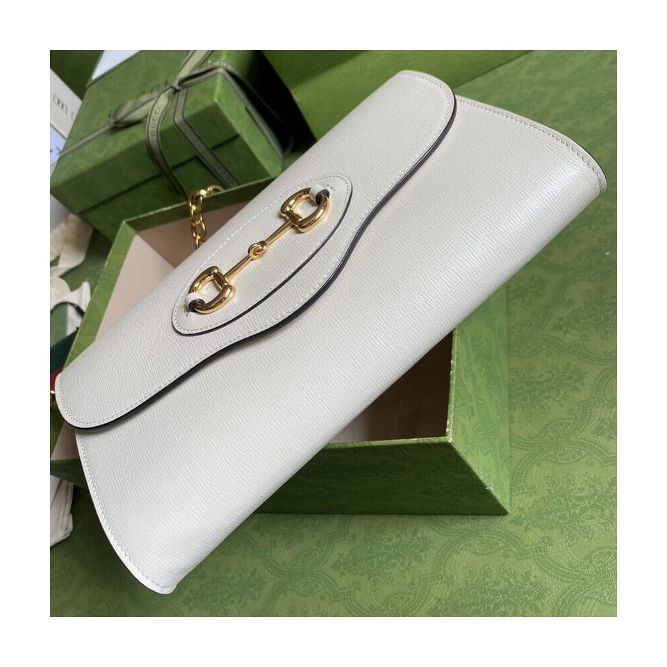 Gucci Horsebit 1955 Small Bag In White Leather view 8