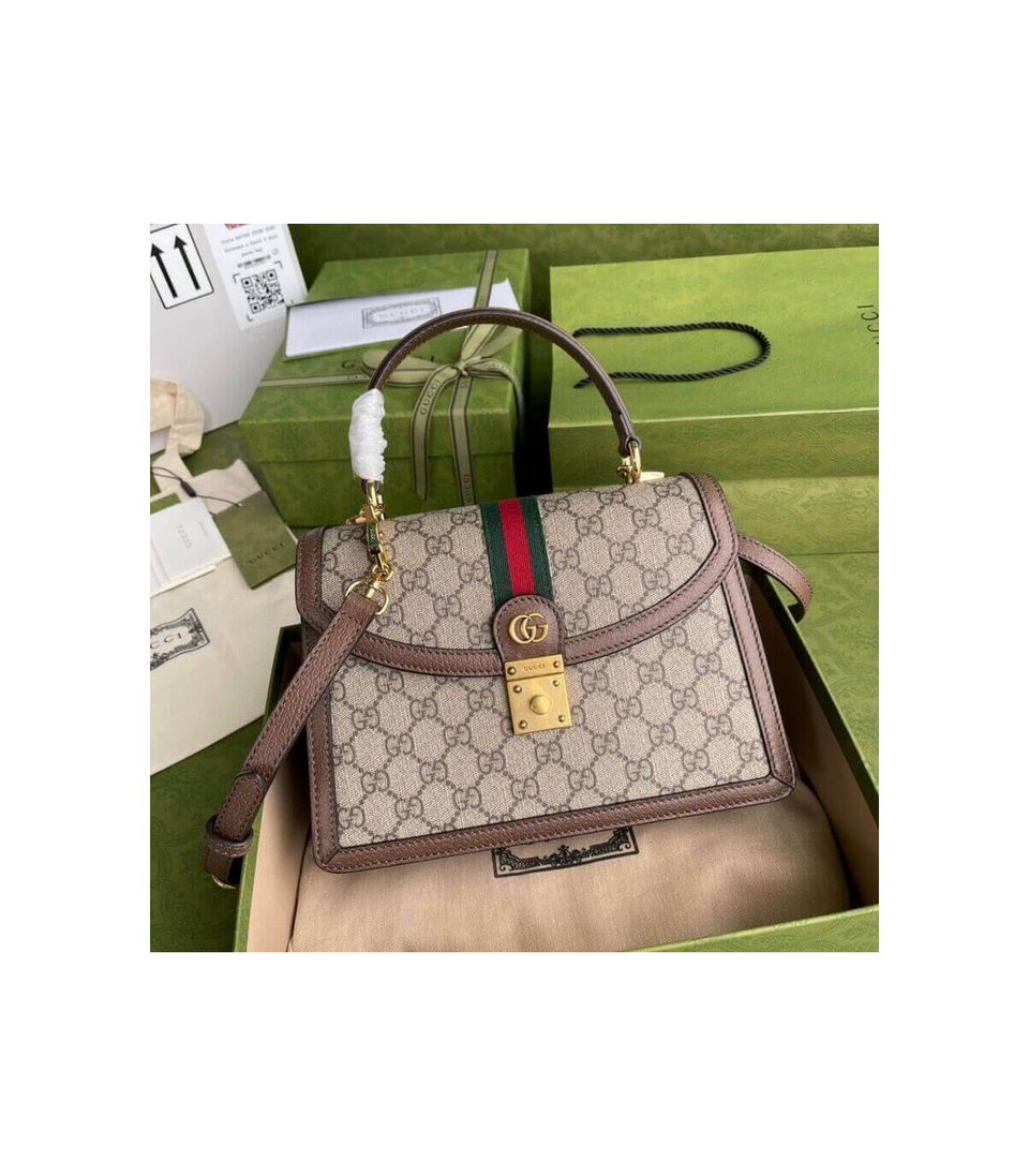 Gucci Ophidia Small Top Handle Bag With Web view 4