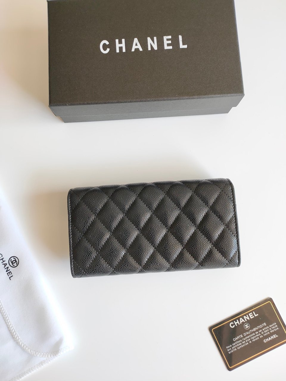 Chanel Classic Long Purse Caviar 19 Black Grained Calfskin view 8