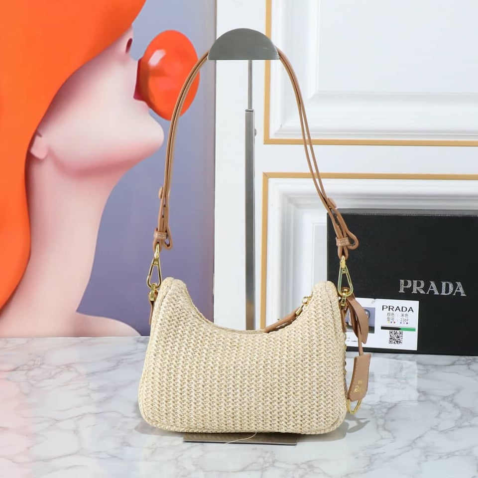 Prada Re Edition Crochet Bag Natural 22Cm view 10