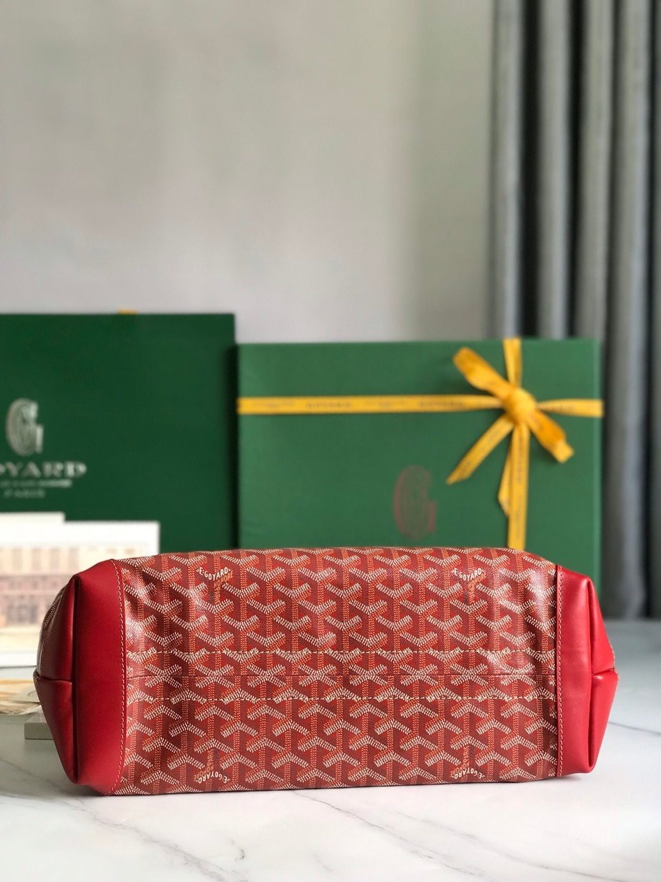 Goyard Bellechasse Biaude Pm Bag 36cm Classic Red Goyardine Canvas And Calfskin Trim view 8