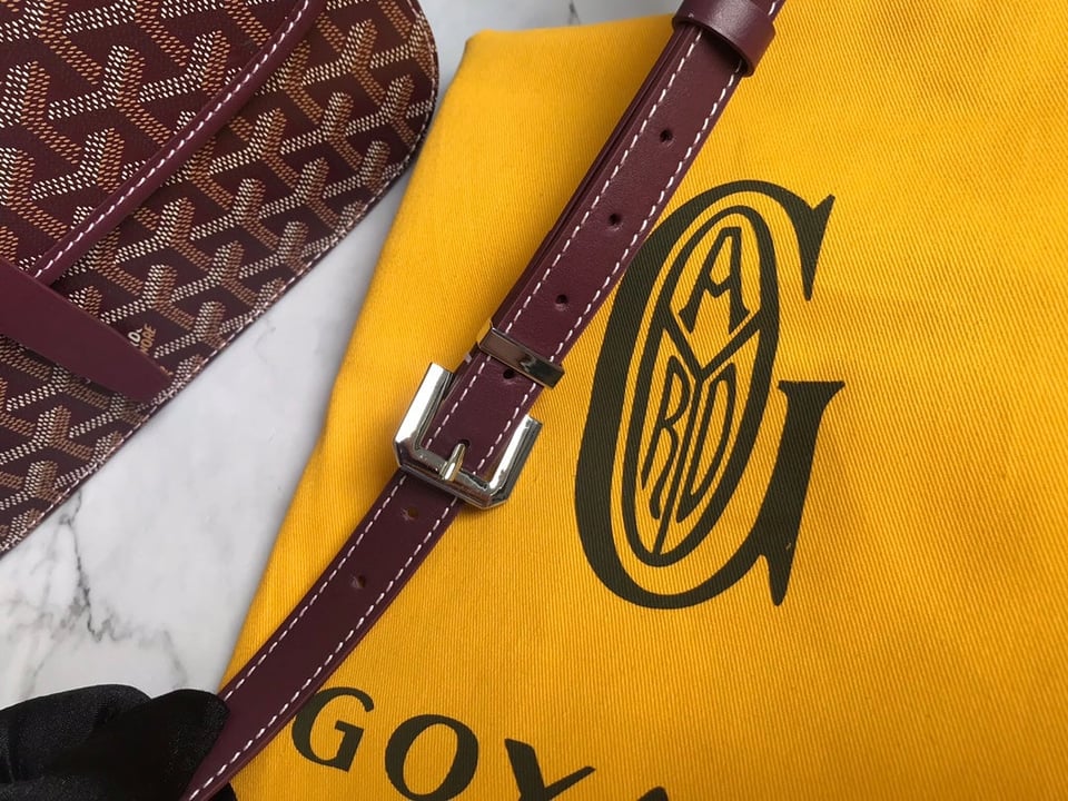 Goyard Belvedere Mm Bag 28Cm Burgundy Canvas view 8