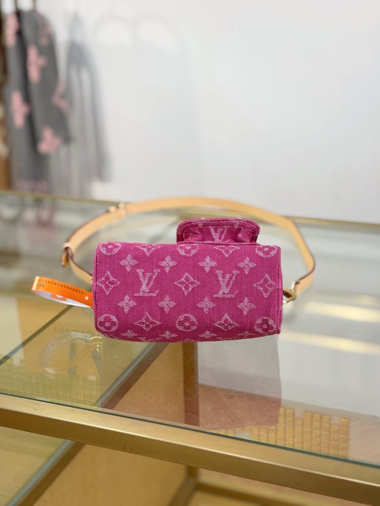 Louis Vuitton Nano Speedy Bag Fuchsia Denim 16cm M27603 view 5