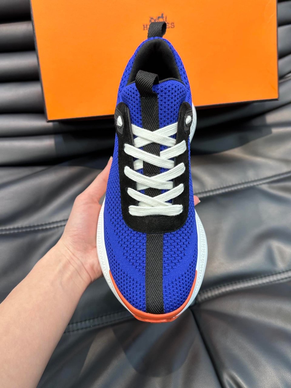 Hermes Heros Sneaker Blue Orange H232985Zh7T400 view 6