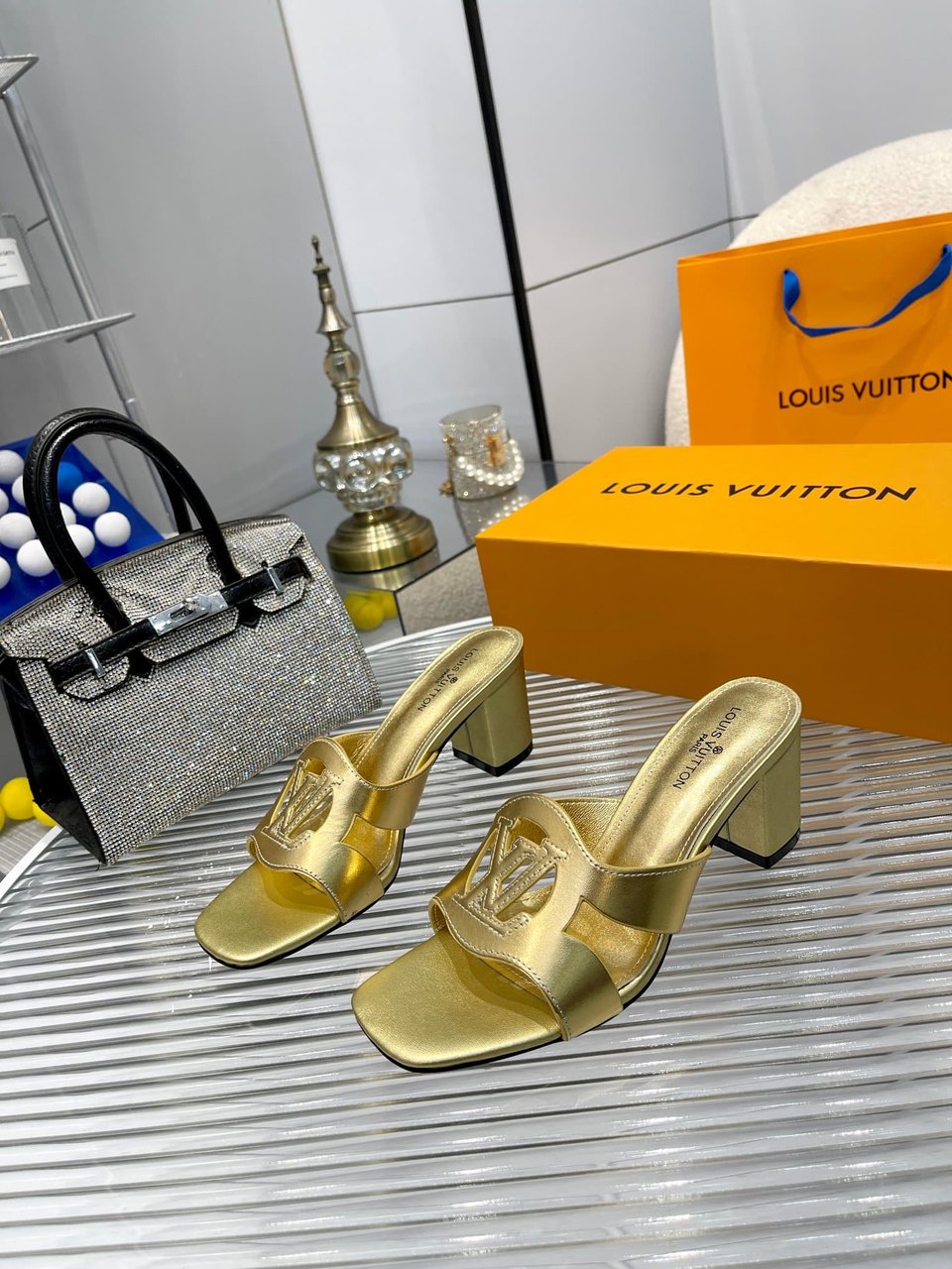 Louis Vuitton Lv Isola Mule Gold view 4