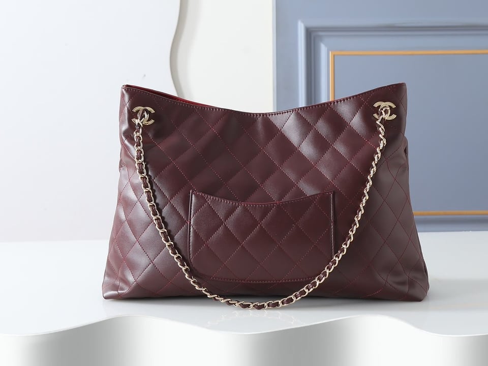 Chanel Tote Spring Summer 2026 Lambskin Burgundy 40cm/15.7in AS6241 view 3