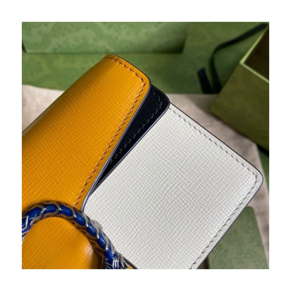 Gucci Dionysus Super Mini Bag Orange White Leather view 8