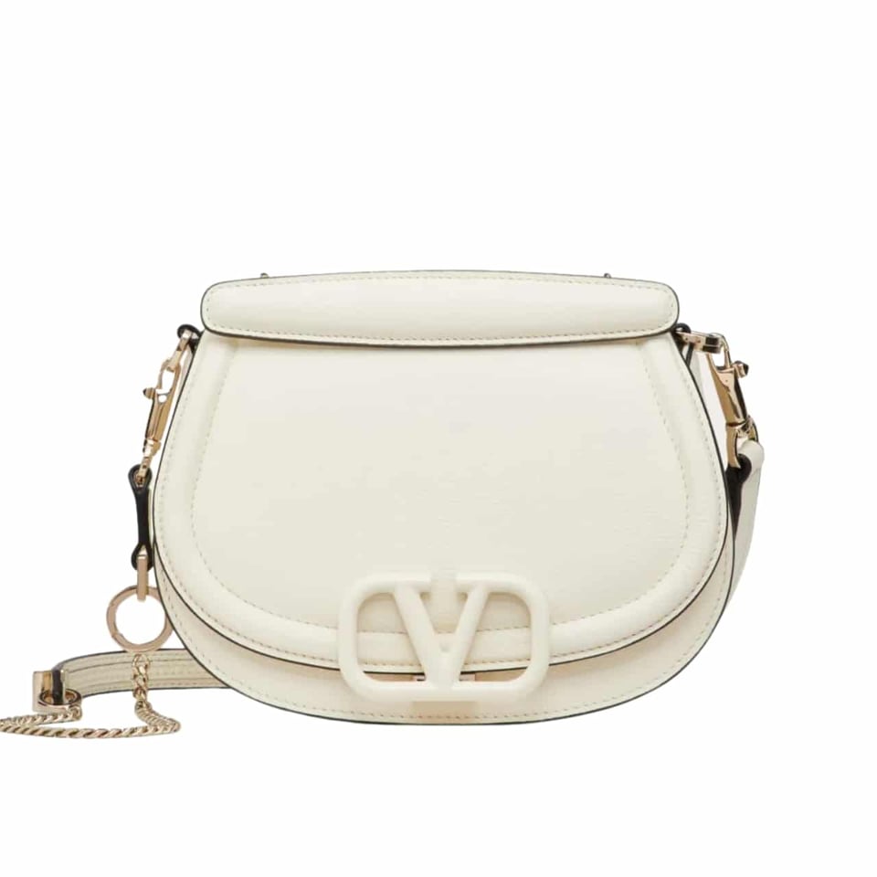 Valentino Vsling Bag In Grained White 22Cm