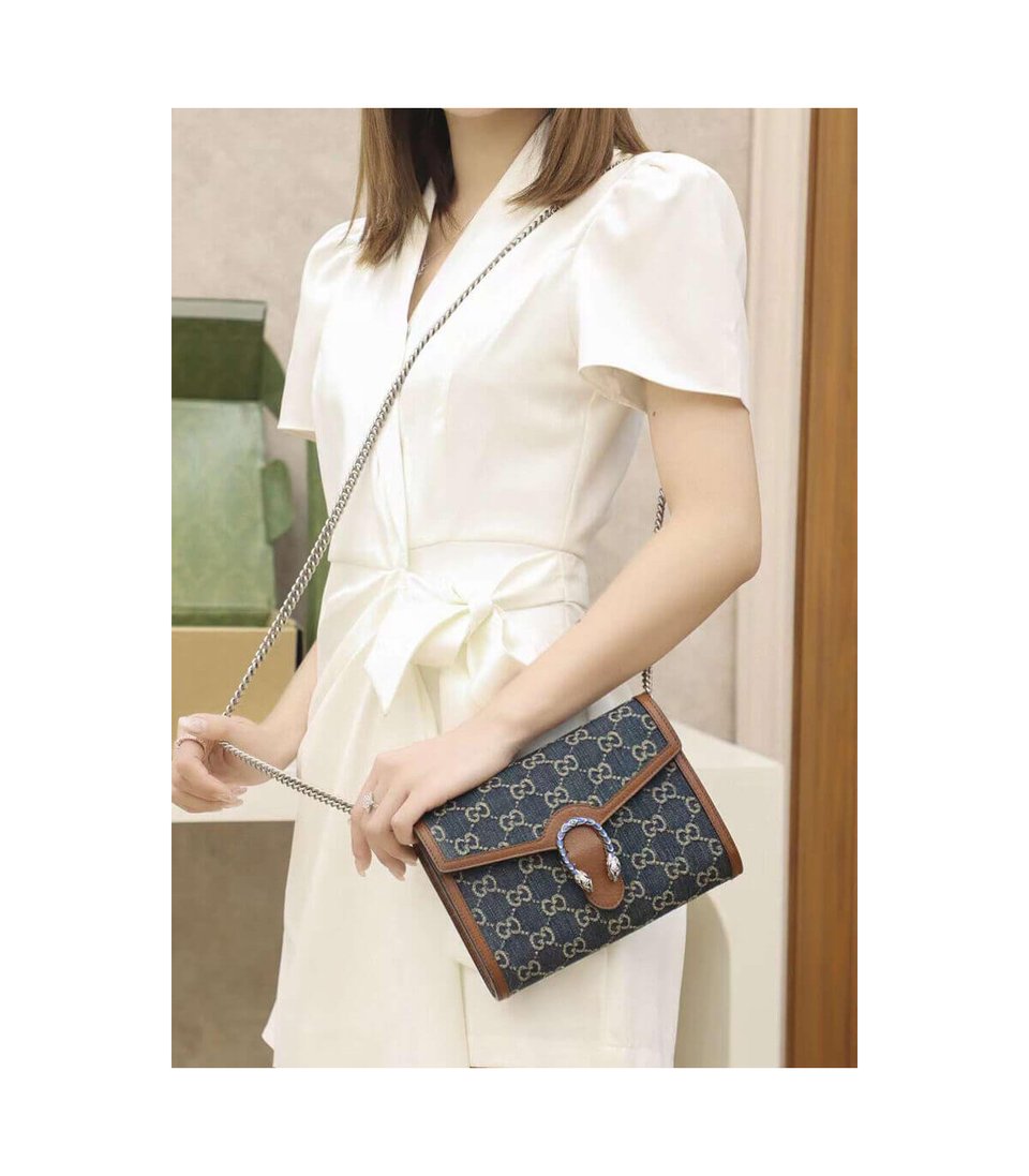 Gucci Dionysus Mini Chain Bag ‘Blue’ 20cm view 4